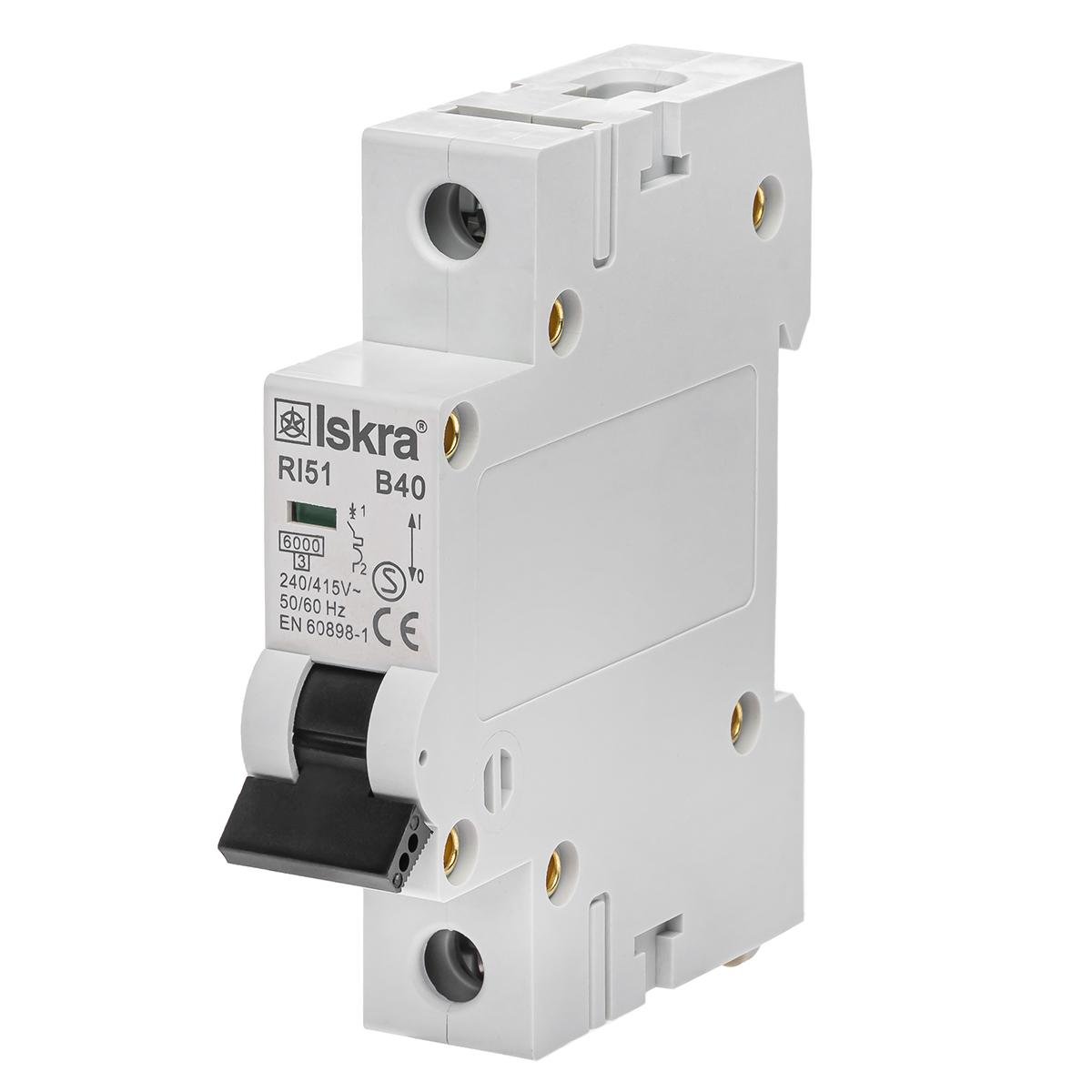 Автоматический выключатель 40A 1P 6kА B ISKRA RI51B40A (786091012000)