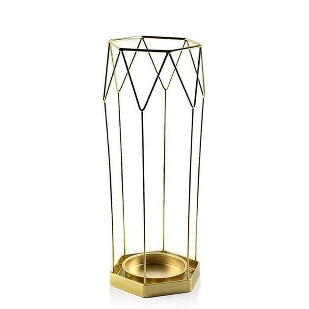 Подставка для зонтов и обувных ложек в прихожую металлическая 45 см Золото (HTOP6054)