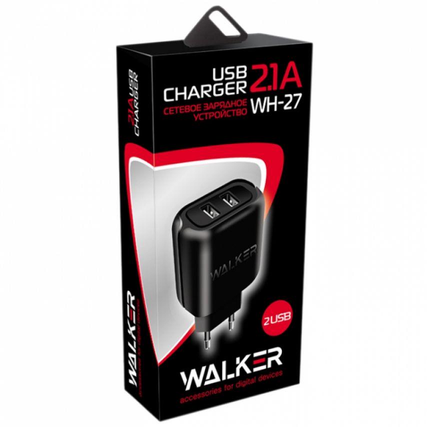 Сетевое зарядное устройство Walker WH-27 2USB/2,1А Black - фото 2 Сетевое зарядное устройство Walker WH-27 2USB/2,1А Black - фото 2