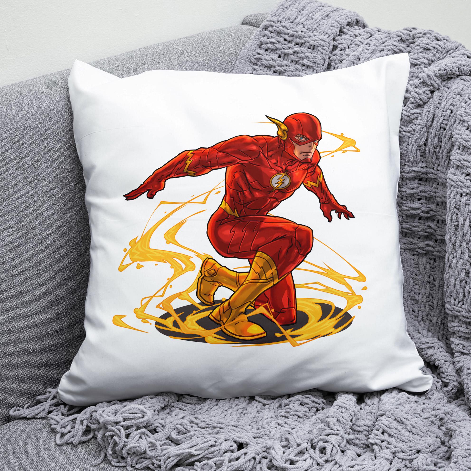 Плюшевая подушка квадрат с принтом Flash