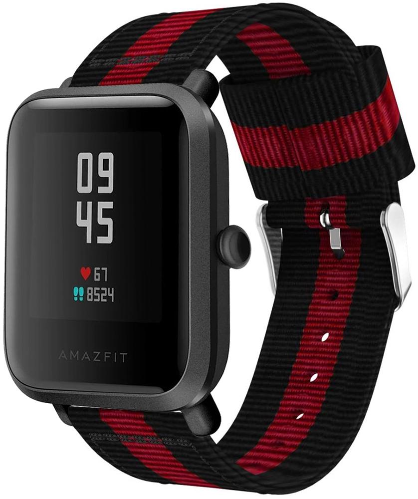 Браслет тканевый Canvas для Amazfit Bip Black/Red (15838)