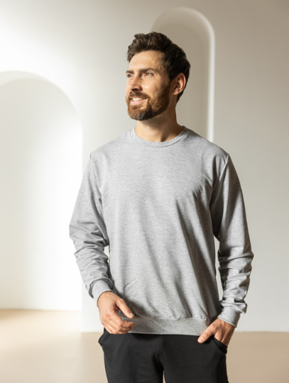 Свитшот мужской GBI однотонный двухнитка XL Серый (12718)