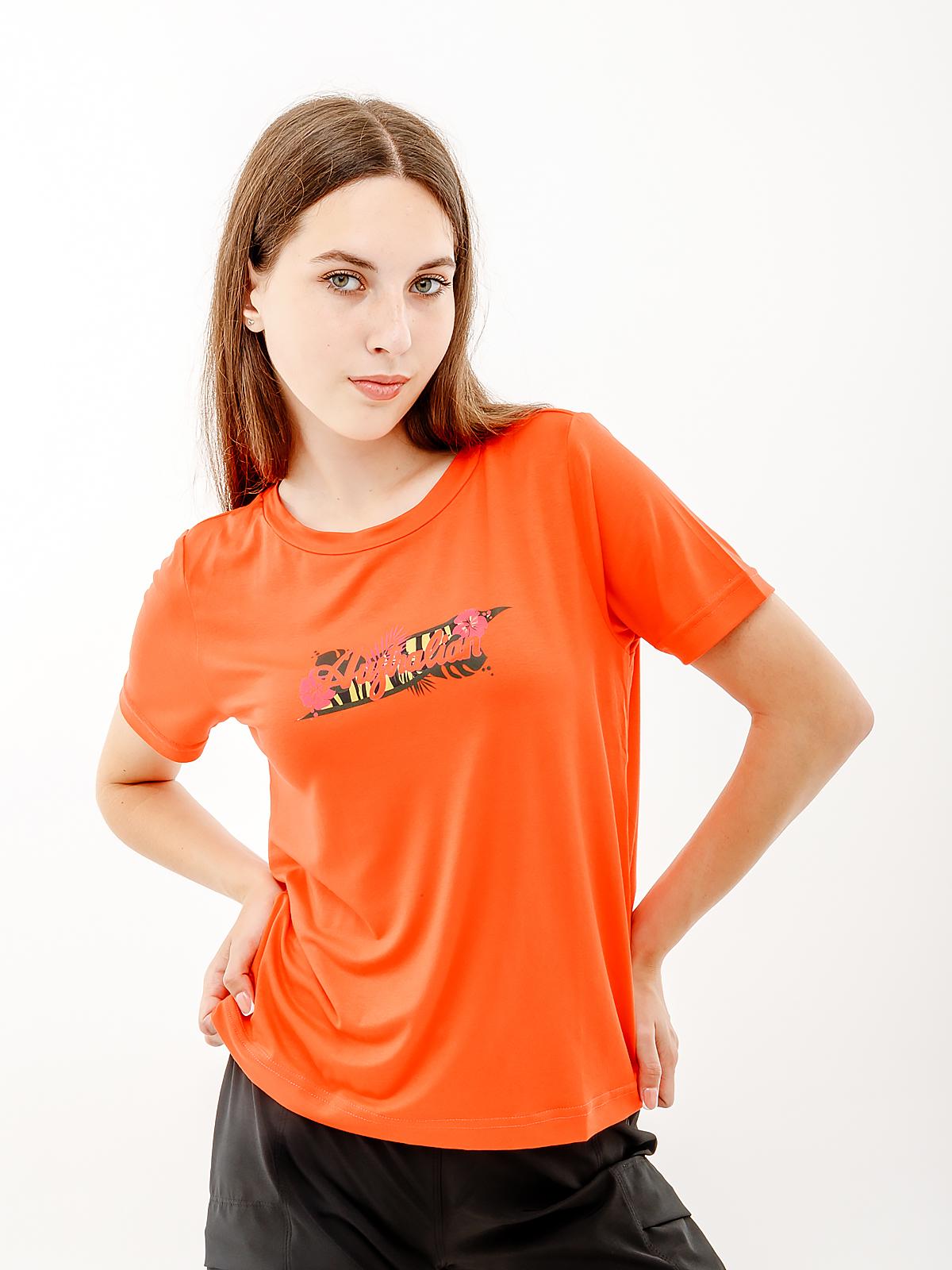 Футболка женская Australian LOGO FLOWERS TEE JERSEY V 2XL Оранжевый (7dLSDTS0027-119 2XL)