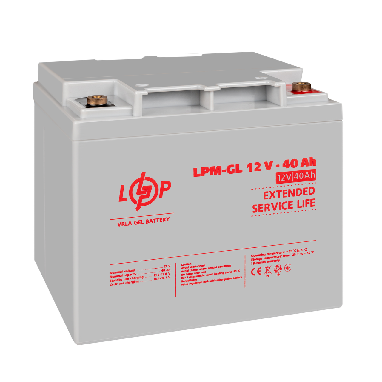 Акумулятор гелевий LPM-GL 12V-40 Ah - фото 4 Акумулятор гелевий LPM-GL 12V-40 Ah - фото 4