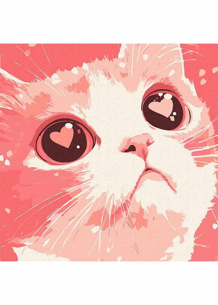 Картина по номерах Ideyka Закоханий кіт 30х30 см (KHO6864)