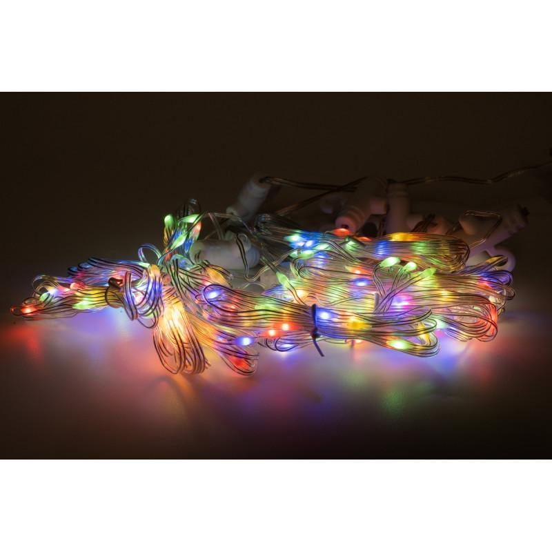 Гирлянда занавес с крючками 2x1 м 200LED RGB сеть (720803)