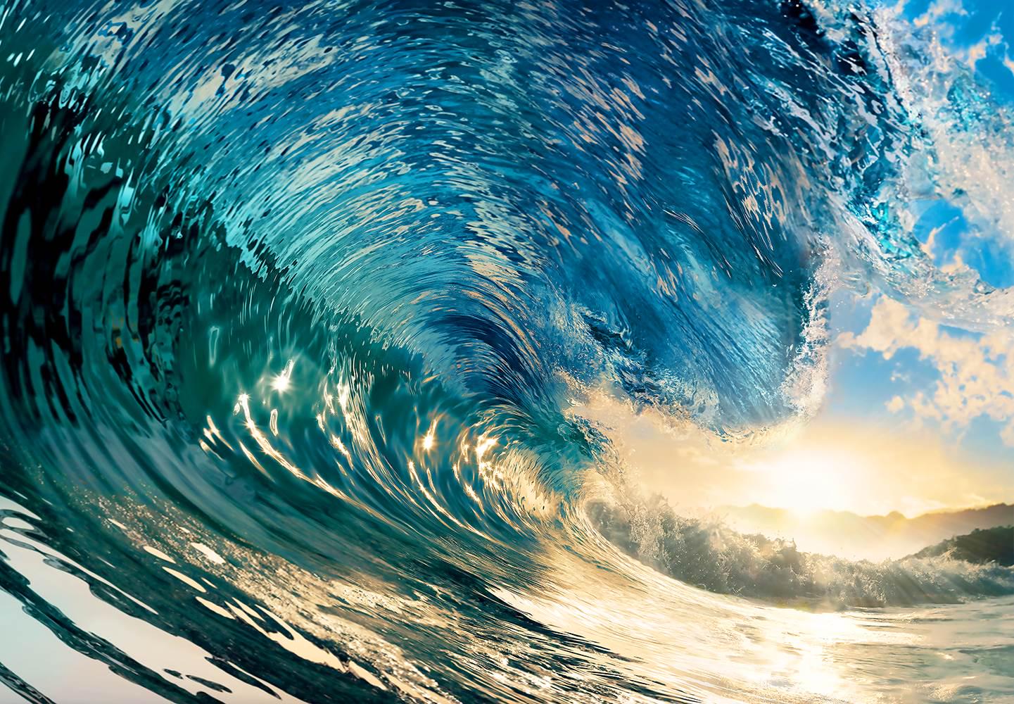 Фотошпалери флізелінові 3D море 366х254 см Wizard+Genius 962 Ідеальна Хвиля 8 частин (7611487064855)