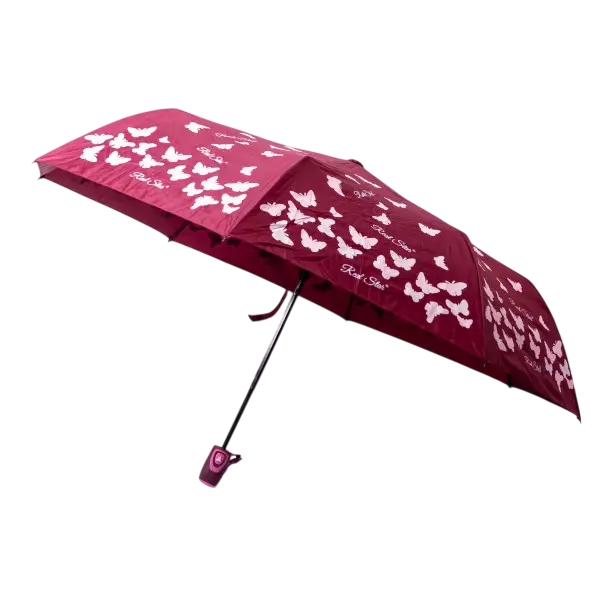 Зонт полуавтомат складной с бабочками 97 см Красный (HP-23-2R) Зонт полуавтомат складной с бабочками 97 см Красный (HP-23-2R)