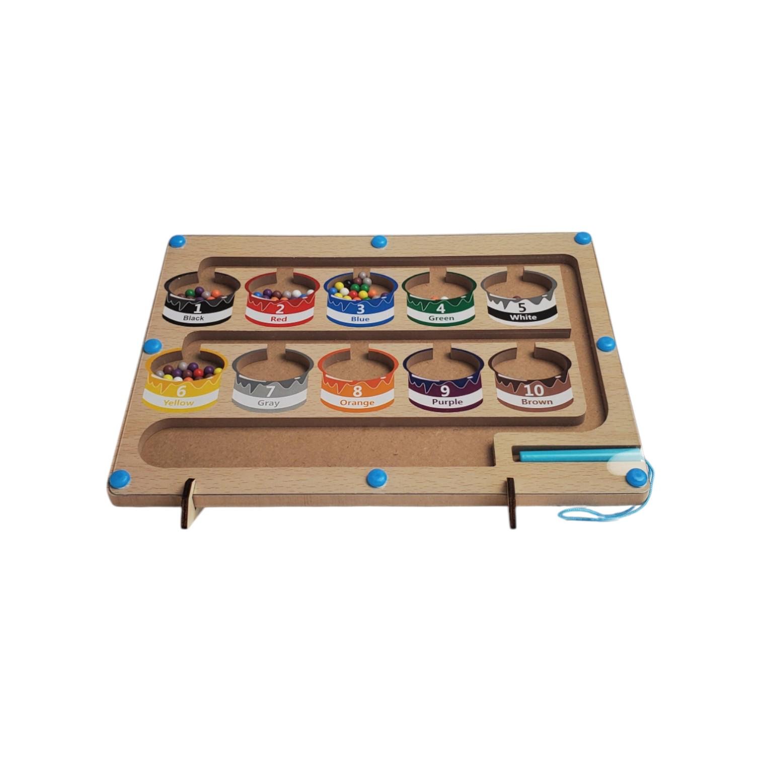 Дерев'яна іграшка магнітний сортер Монтессорі кольори та числа (WK2013) Дерев'яна іграшка магнітний сортер Монтессорі кольори та числа (WK2013)