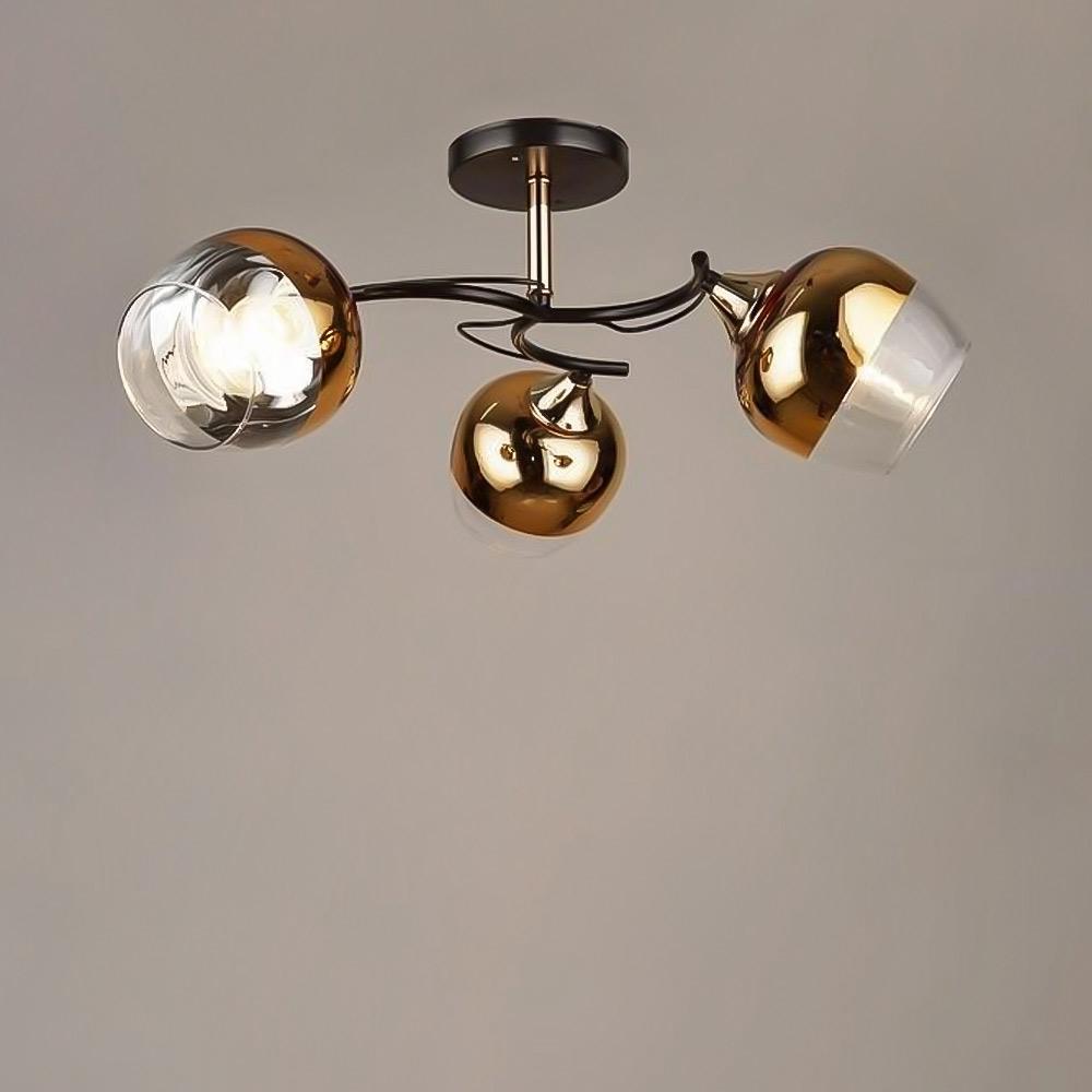 Люстра стельова SRS-19411/3 BK+FGD Чорний/Золотий/Прозорий Люстра стельова SRS-19411/3 BK+FGD Чорний/Золотий/Прозорий