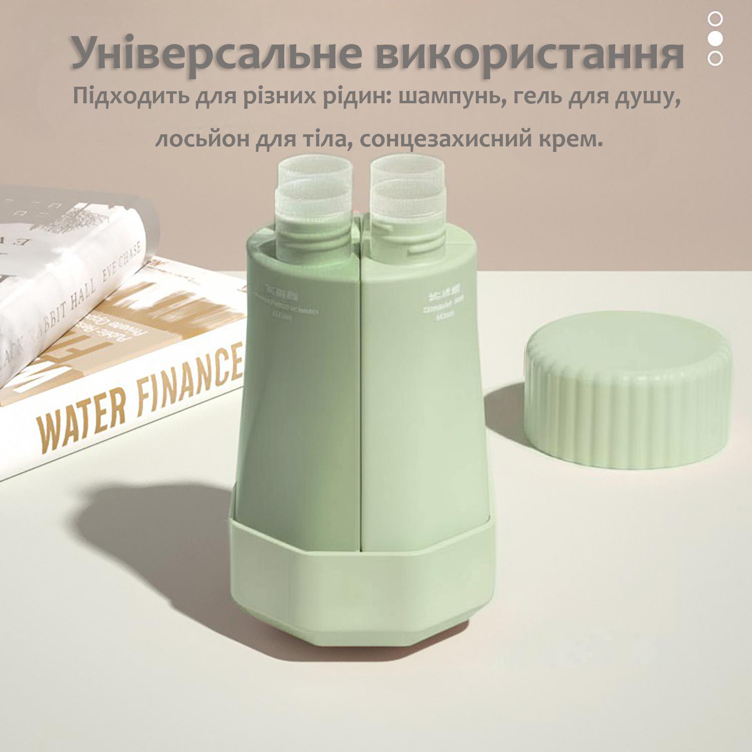 Набор флаконов для косметики дорожный 4в1 контейнеры для путешествий по 60 мл силиконовые Зеленый (113_3_0_2С) - фото 6 Набор флаконов для косметики дорожный 4в1 контейнеры для путешествий по 60 мл силиконовые Зеленый (113_3_0_2С) - фото 6