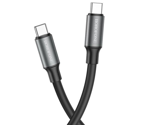 Кабель USB Borofone BX82 Type-C to Type-C 60W 3A 1 м Black Кабель USB Borofone BX82 Type-C to Type-C 60W 3A 1 м Black