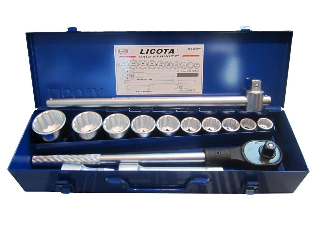 Набір головок торцевих Licota ALT-6001W 3/4" 22-50 мм 15 пр. (5427)