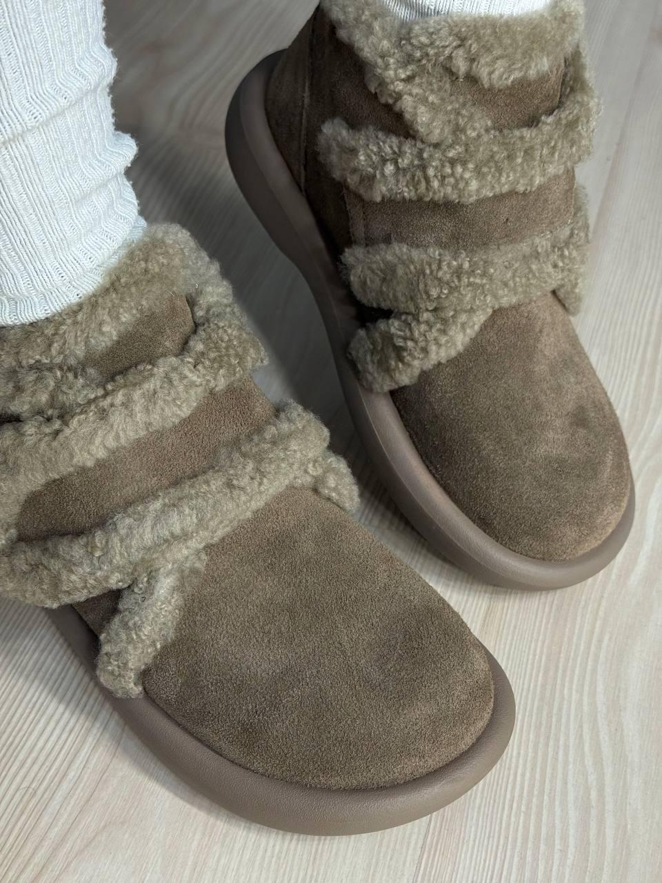 Черевики жіночі Hengji 13-3 уггі замшеві на хутрі з опушкою р. 38 Бежевий (5639) - фото 5 Черевики жіночі Hengji 13-3 уггі замшеві на хутрі з опушкою р. 38 Бежевий (5639) - фото 5