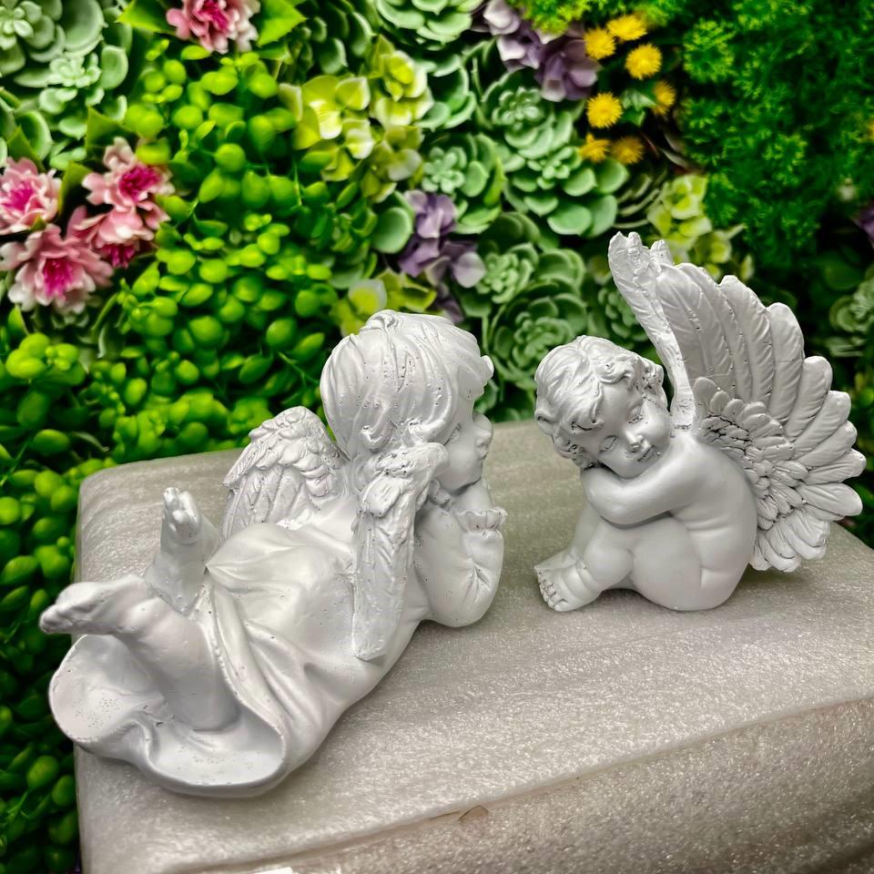 Фігурки дівчинка мрійниця 8x8x13 см та янголятко з крилами (11x6x8 см (29614595) - фото 3
