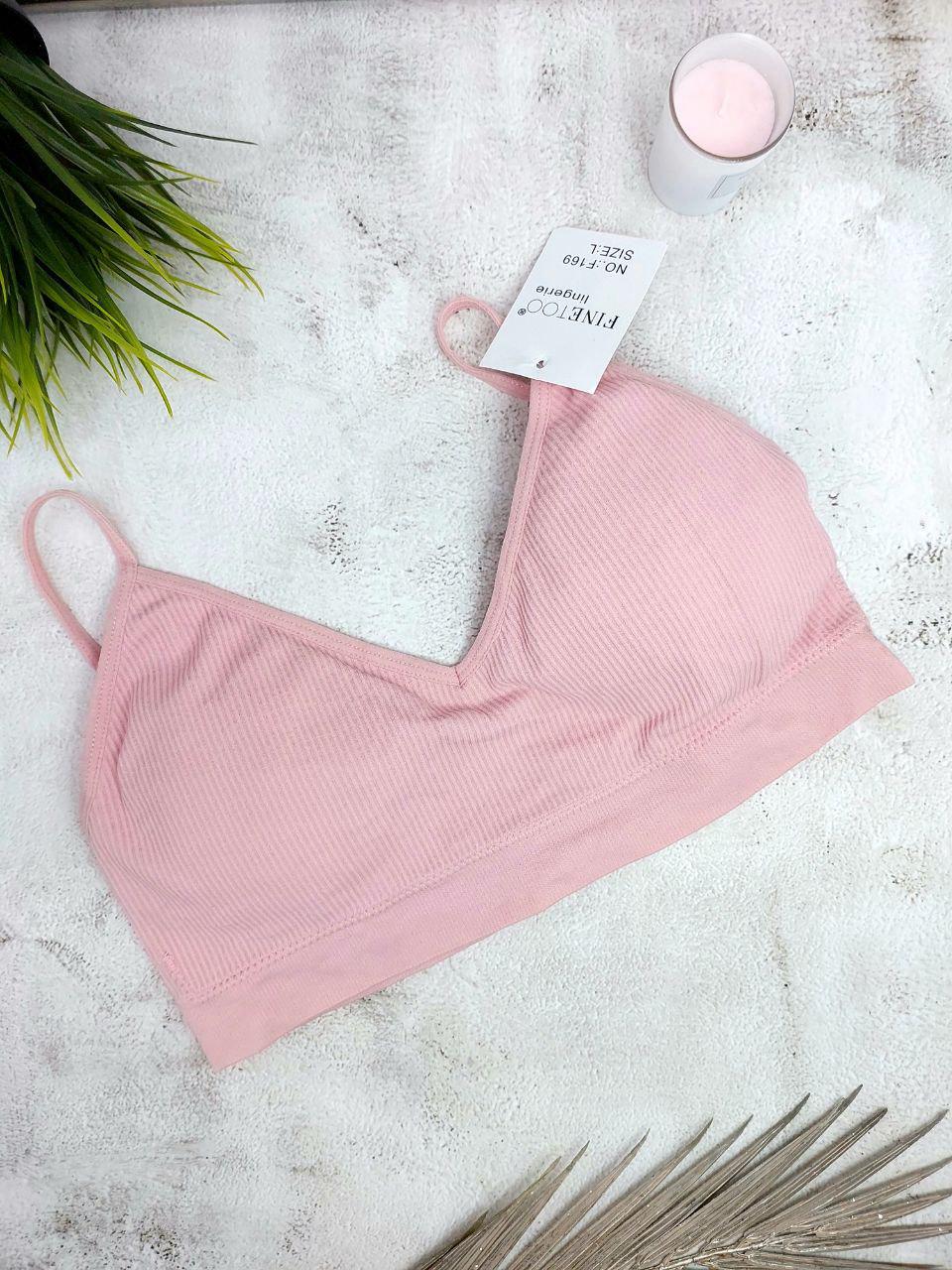 Топ женский в рубчике с открытой спинкой S Пудровый (169-1)