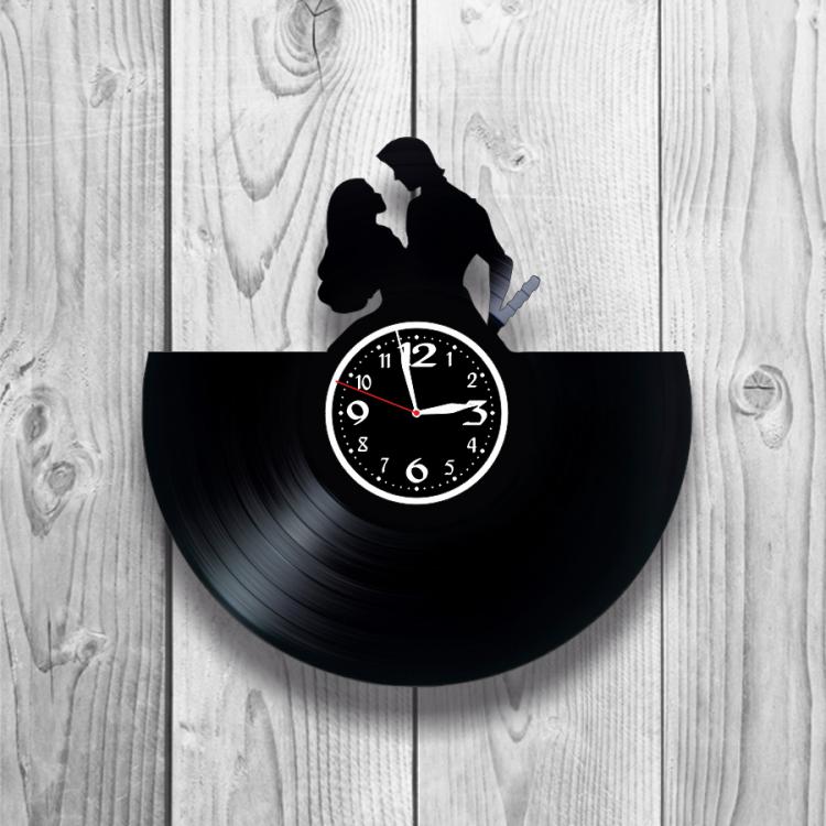 Часы настенные Романтический стиль 0197 из виниловой пластинки