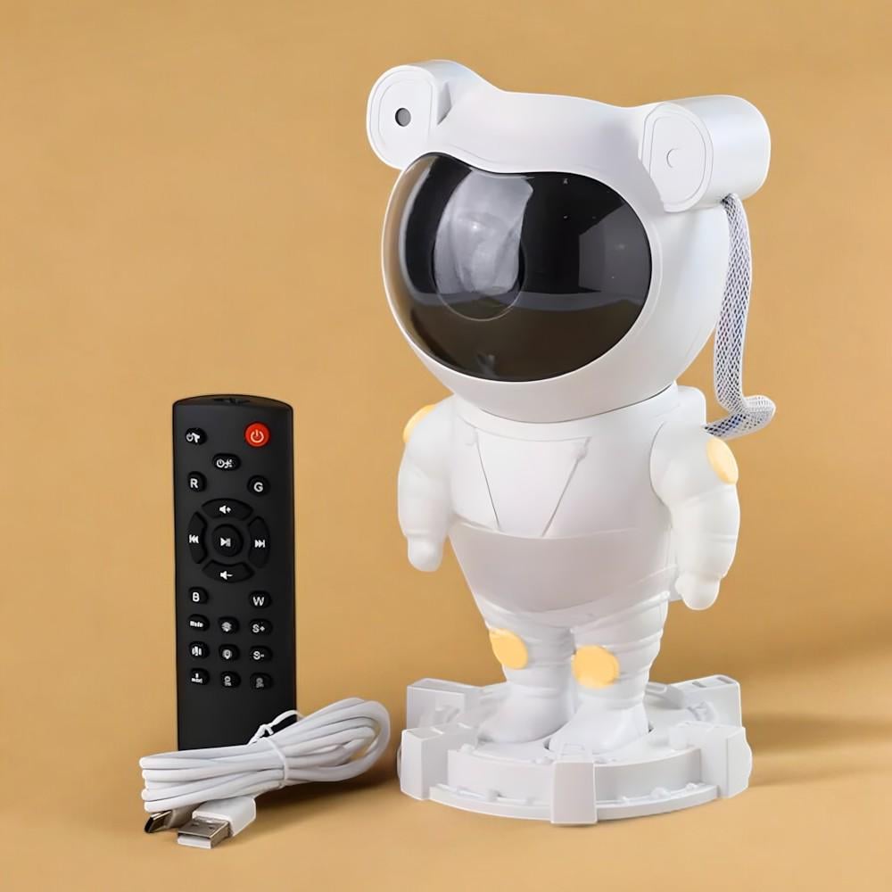 Ночник-проектор звездного неба Астронавт с пультом ДУ и Bluetooth колонкой от USB 8 режимов свечения