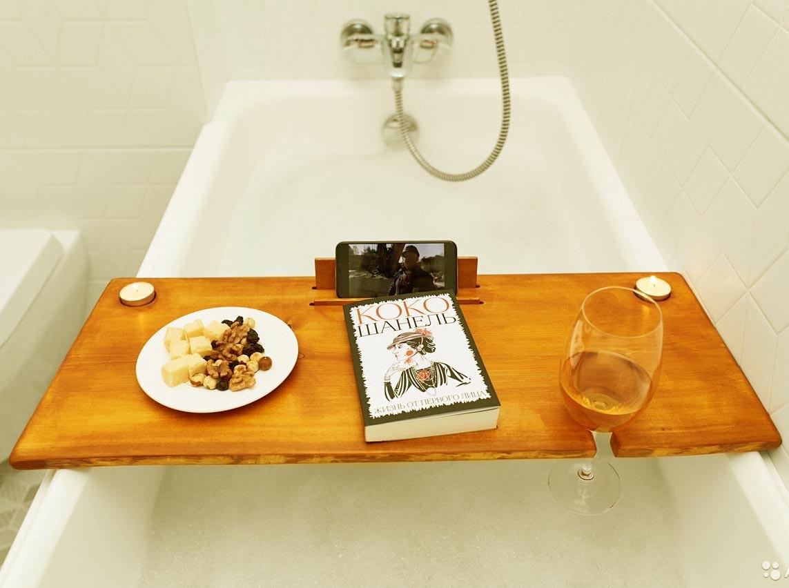 Столик-полка для ванной из дерева Дума Карри (СДВ-001103)