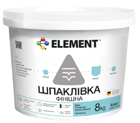 Шпаклевка финишная Element для внутренних работ 8 кг (27709935)
