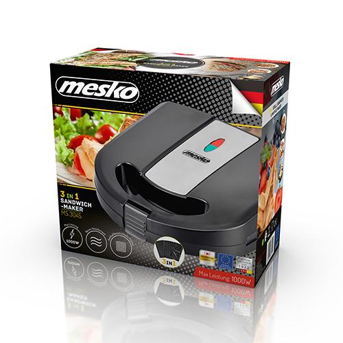 Бутербродница Mesko MS 3045 3в1 1000 Вт Black (cb4e1b9b) - фото 8 Бутербродница Mesko MS 3045 3в1 1000 Вт Black (cb4e1b9b) - фото 8