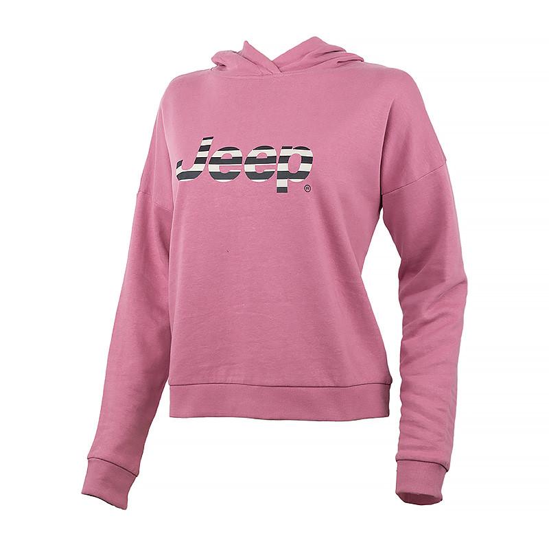 Худі жіноче JEEP HOODED CROPPED SWEATSHIRT Striped Print XL Фіолетовий (O102609-P490 XL) - фото 1