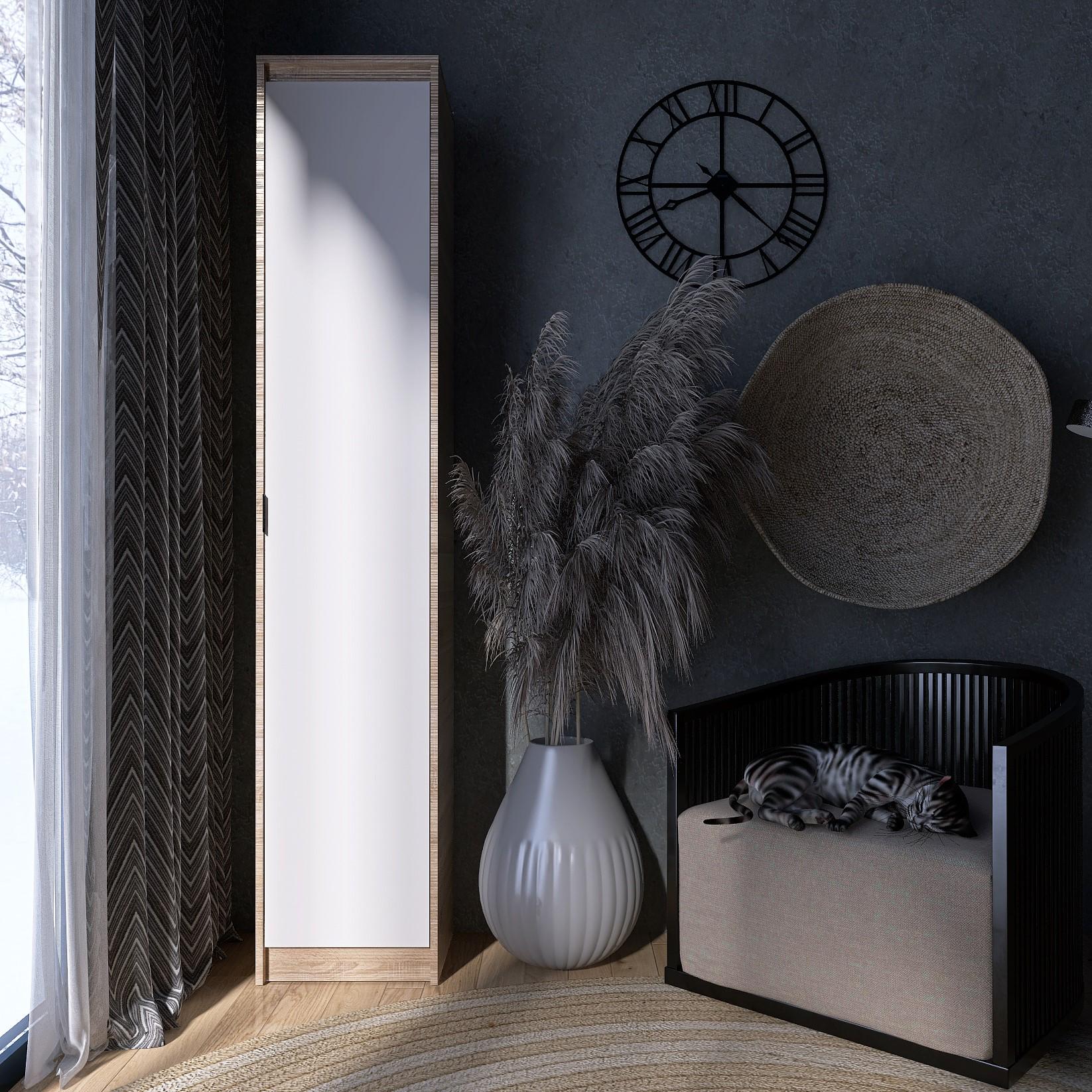 Пенал Everest Сіті 400 закритий 402х380х2046 мм Сонома/Білий (11423) - фото 5