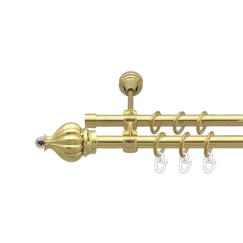 Карниз Orvit Таджа-Кристалл двухрядный гладкий 160 см Золотой (00-00014283)