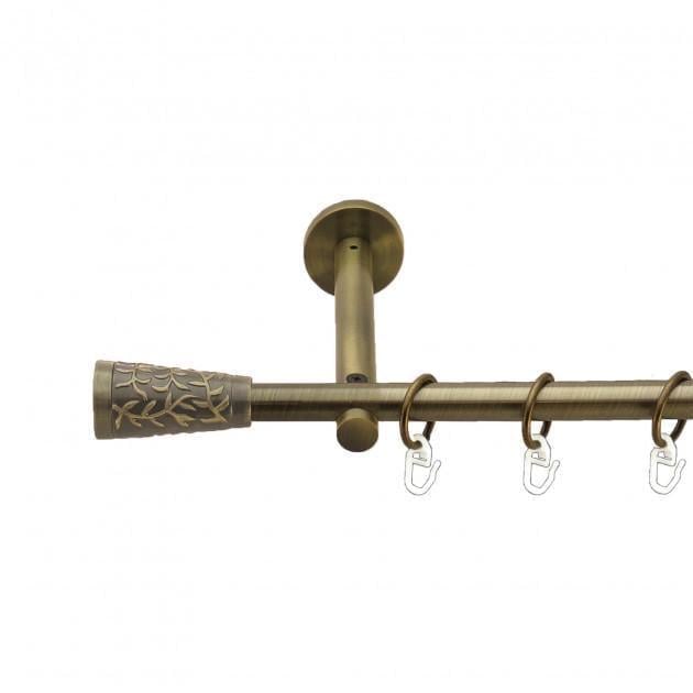Карниз для штор Orvit Севилья металлический однорядный цилиндрический гладкая труба кольцо металлическое 16 мм 240 см Антик (1165574457)