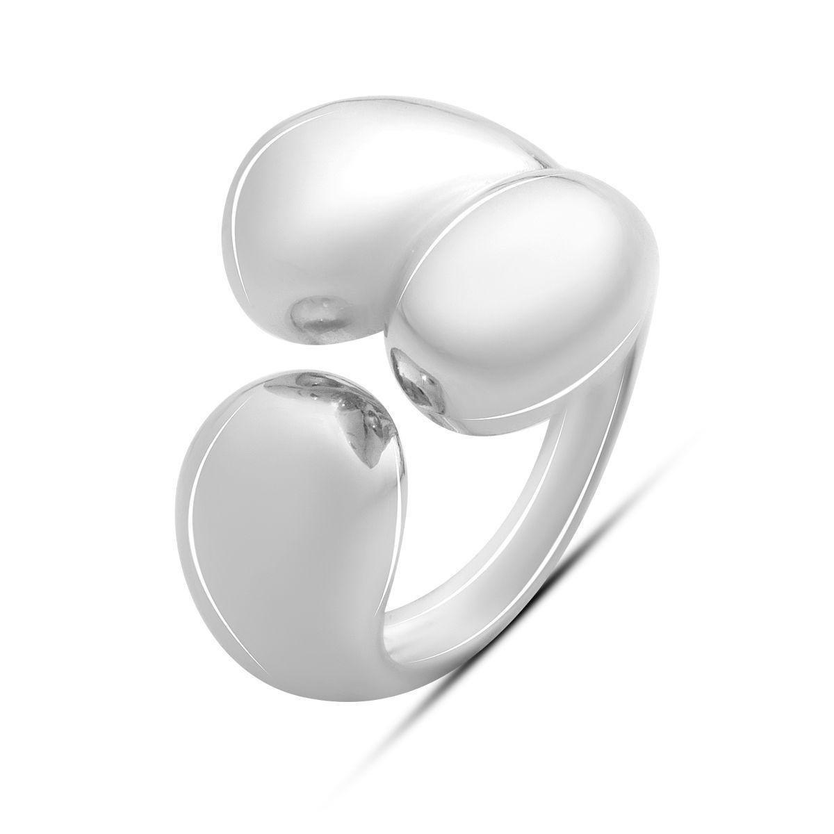Кольцо серебряное с плавными формами в стиле современной скульптуры р. 18 Кольцо серебряное с плавными формами в стиле современной скульптуры р. 18