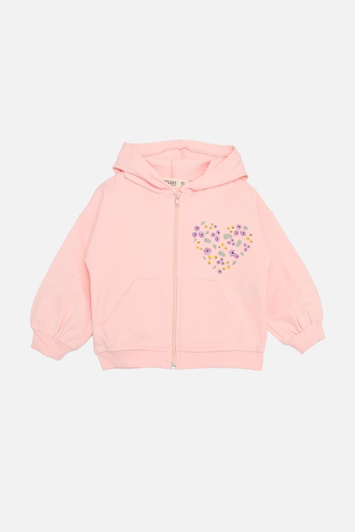 Толстовка на молнии для девочки 110 см Светло-розовый (ЦБ-00271947)