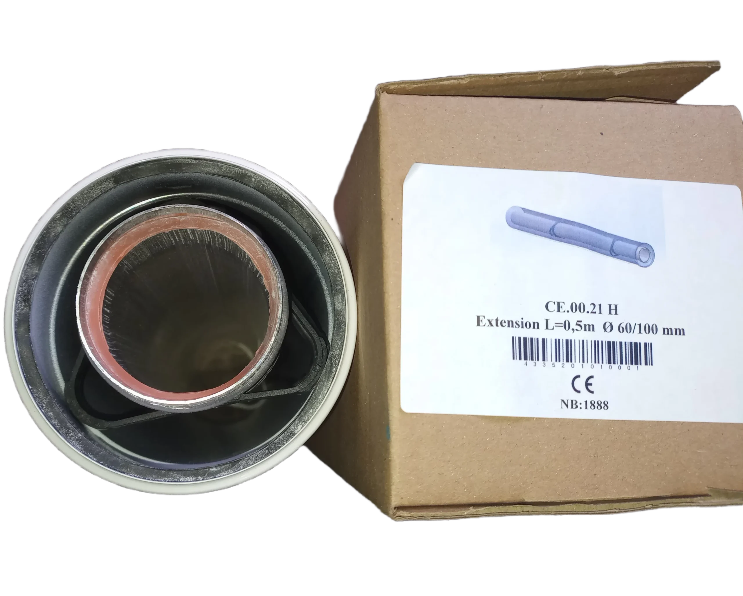 Димохід коаксіальний для турбованого котла 1 м d 60/100 мм (1422) - фото 2