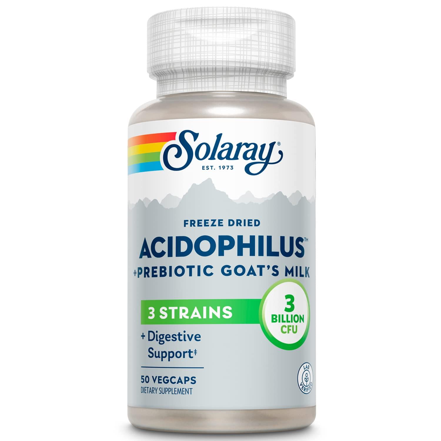 Витамины Solaray Freeze Dried Acidophilus Prebiotic Goat's Milk 3 Billion 50 вег. капс.