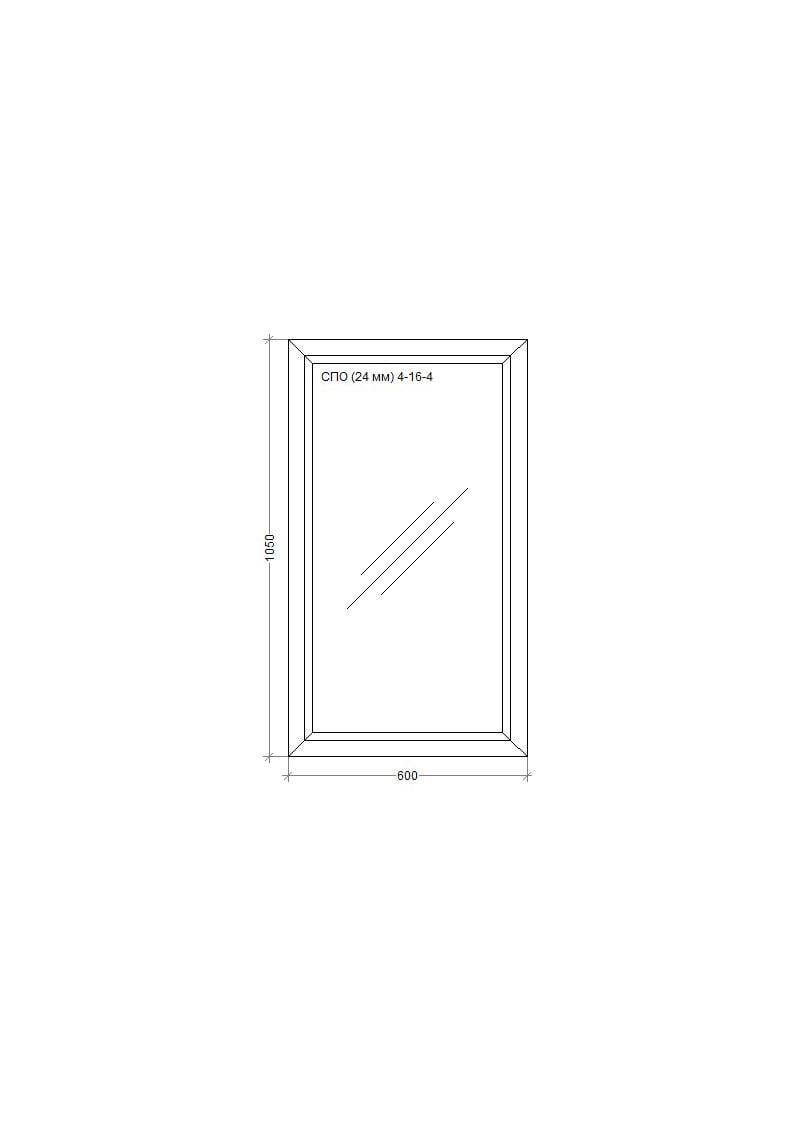 Вікно металопластикове WDS MiroPlast глухе 600х1050 мм - фото 2