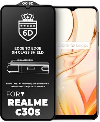 Защитное стекло 6D для Realme C30s противоударное