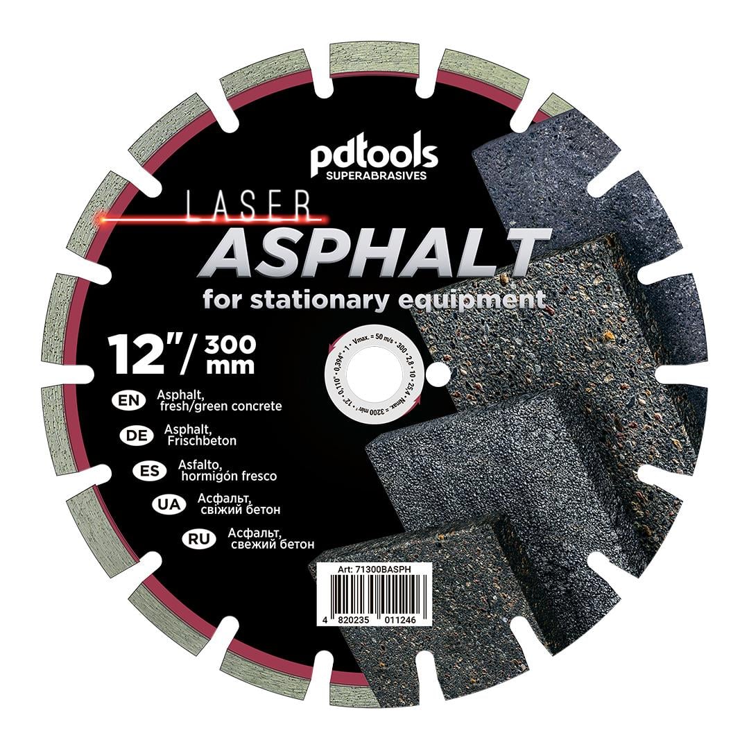 Круг алмазный отрезной PDTools ASPHALT 1A1RSS/C1P 300 для бензореза/швонарезчика (37772312)