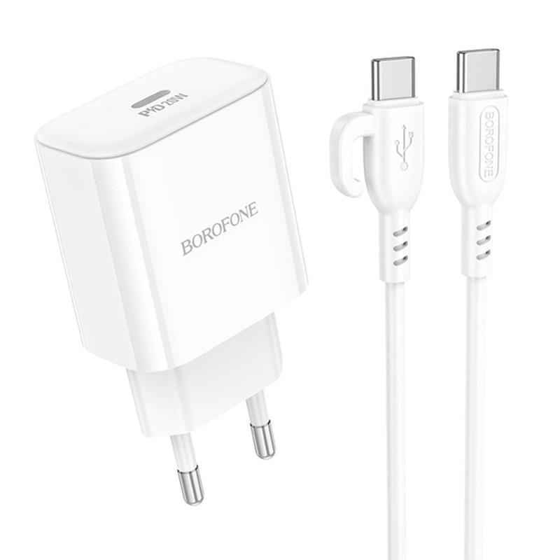 Зарядний пристрій мережевий Borofone BA81A PD20W 1USB-C з Type-C to Type-C White (00000074959_1)