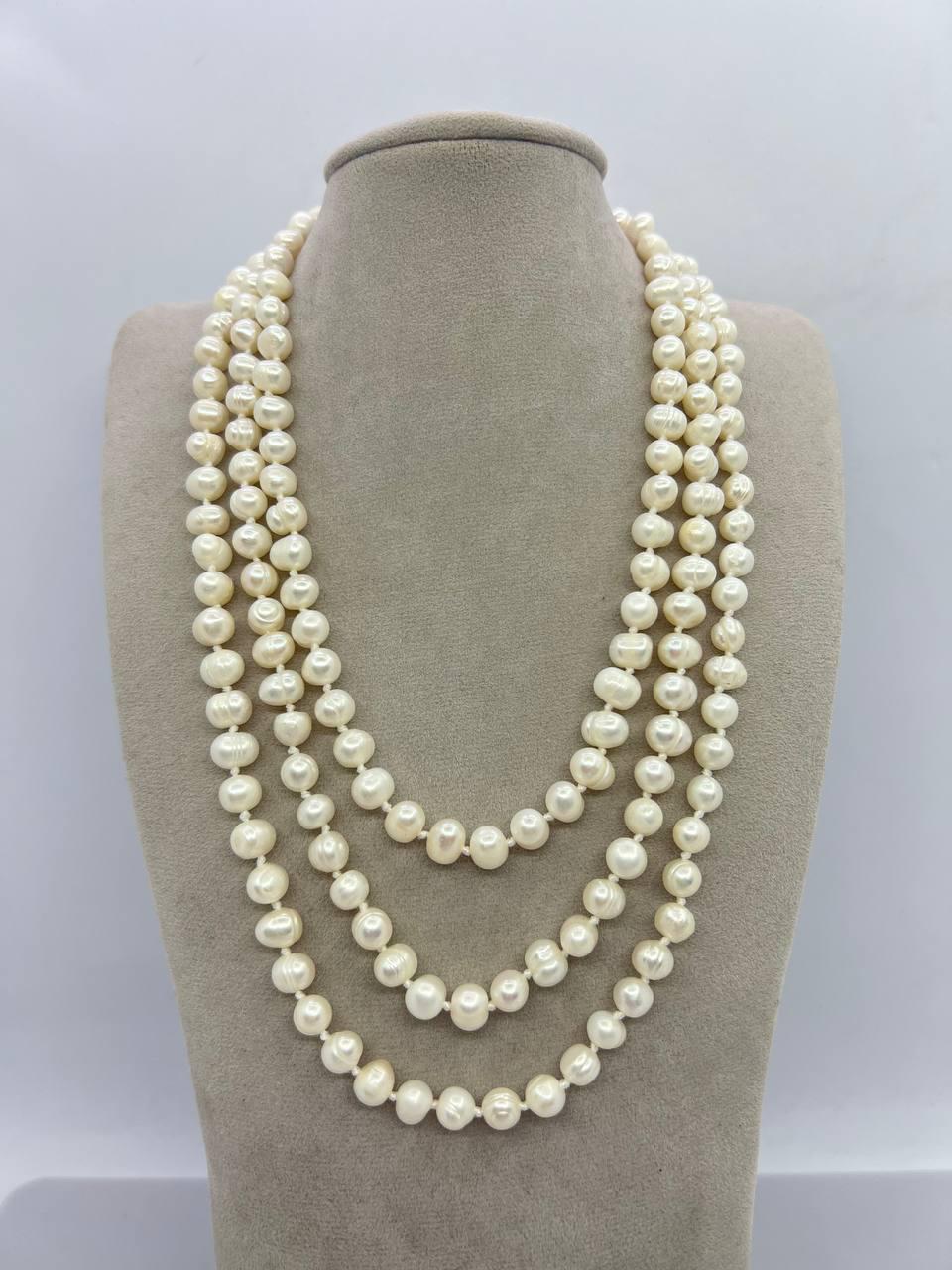 Намисто перли 8 мм 160 см Білий (11534)