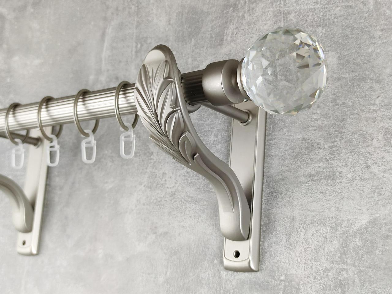 Карниз MStyle Люмиера металлический для штор однорядный 25 мм рифленый 240 см Сатин (5011371)