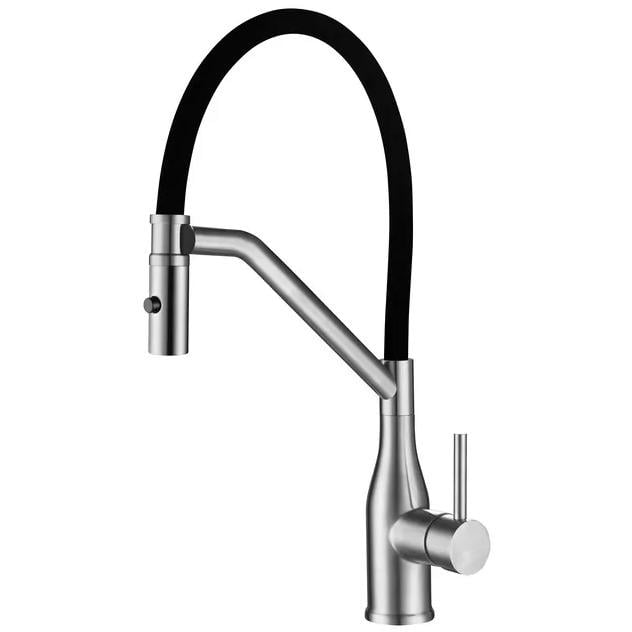 Змішувач для кухні KOER KI-70026-02 KR5209 з гнучким виливом Чорний (238870)