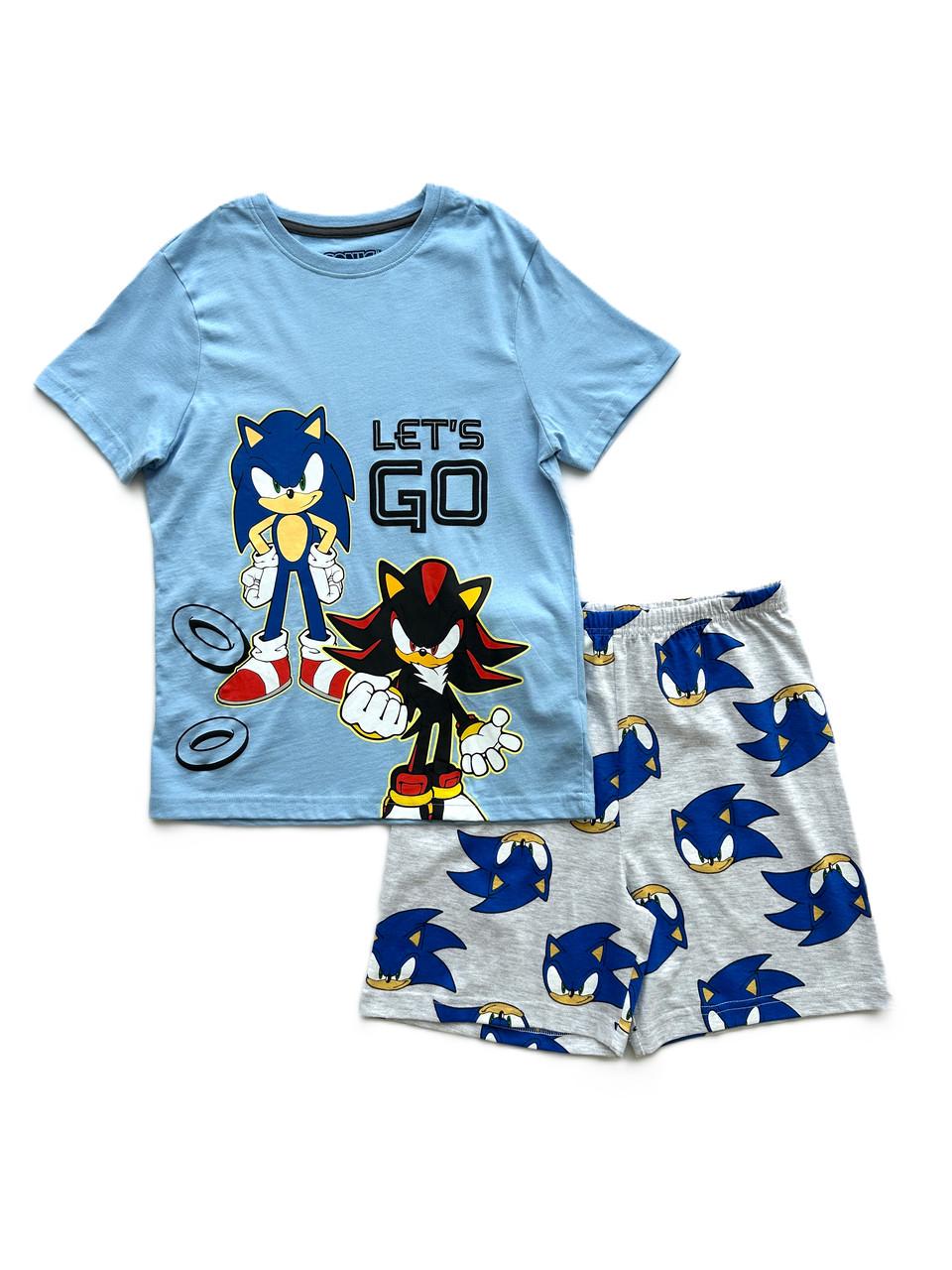 Піжама дитяча Primark Sonic футболка/шорти 8-9 років 134 см Блакитний/Сірий (05022026-38)