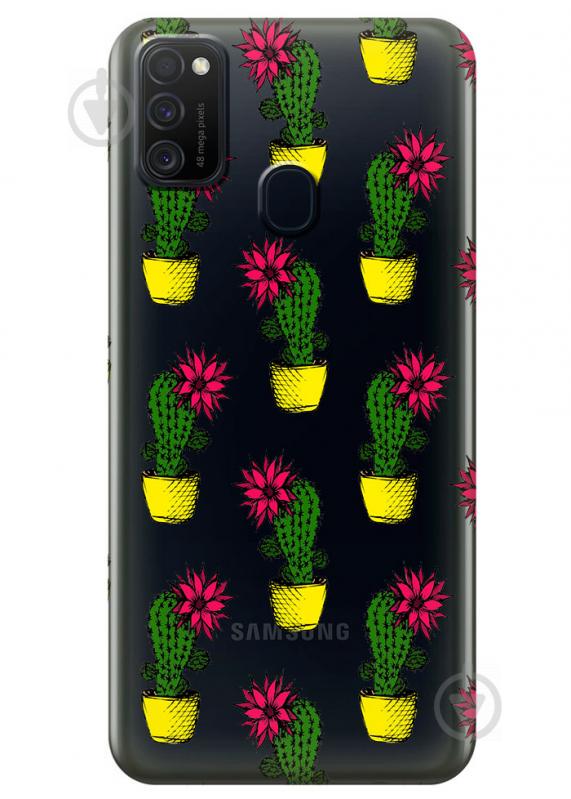 Прозрачный силиконовый чехол iSwag для Samsung Galaxy M21 с рисунком - Кактусы (M1750) Прозрачный силиконовый чехол iSwag для Samsung Galaxy M21 с рисунком - Кактусы (M1750)
