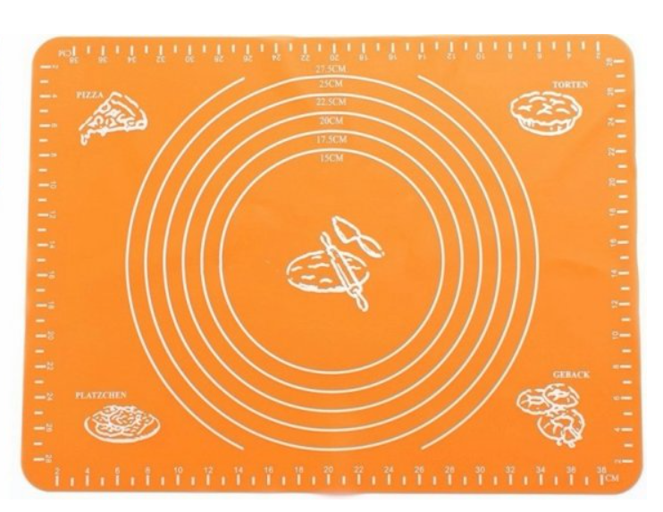 Коврик силиконовый для выпечки и раскачки теста 35х43 см Оранжевый (KG-2518) Коврик силиконовый для выпечки и раскачки теста 35х43 см Оранжевый (KG-2518)