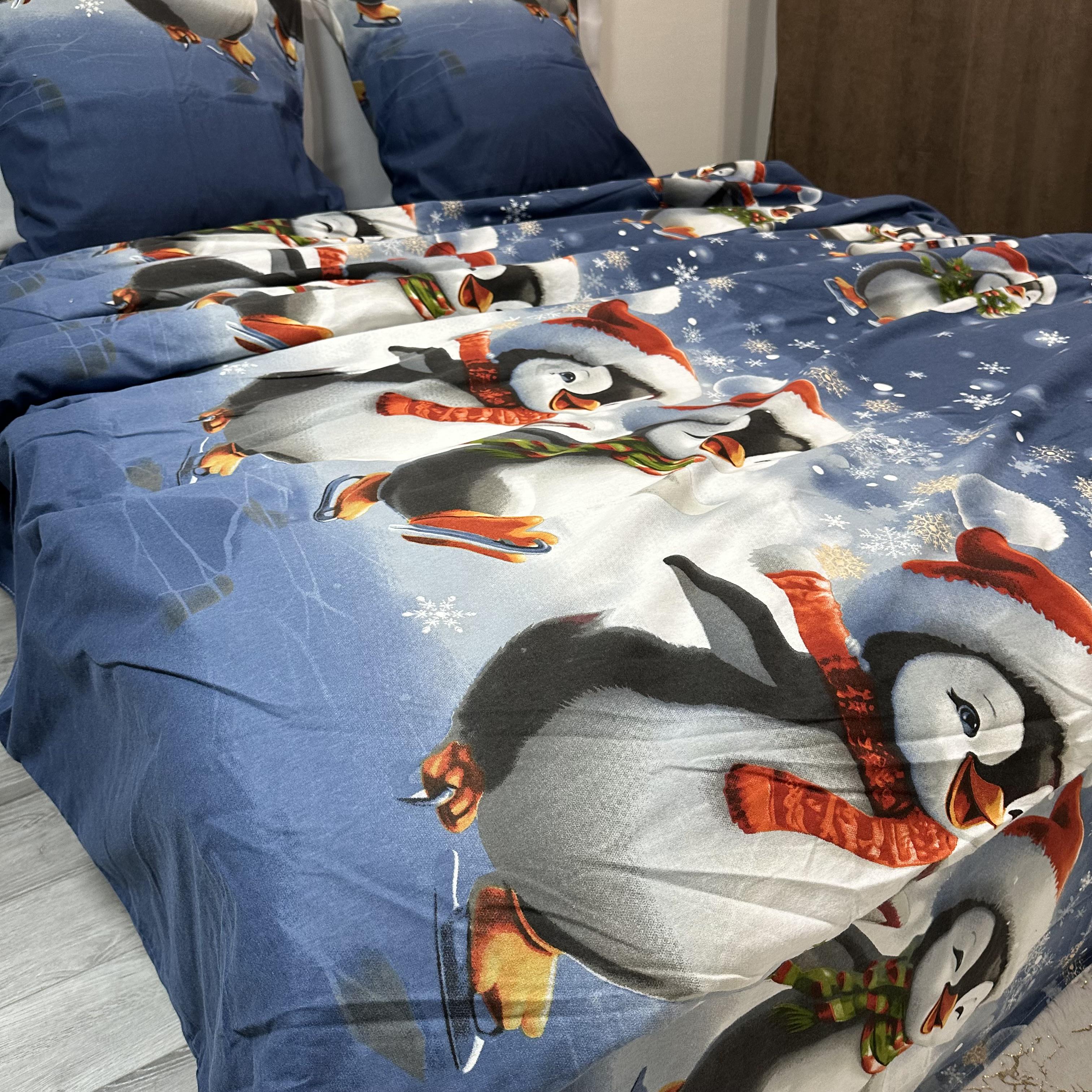 Комплект постільної білизни байкова Зимовий євро Синій (байка 6-3) - фото 8 Комплект постільної білизни байкова Зимовий євро Синій (байка 6-3) - фото 8