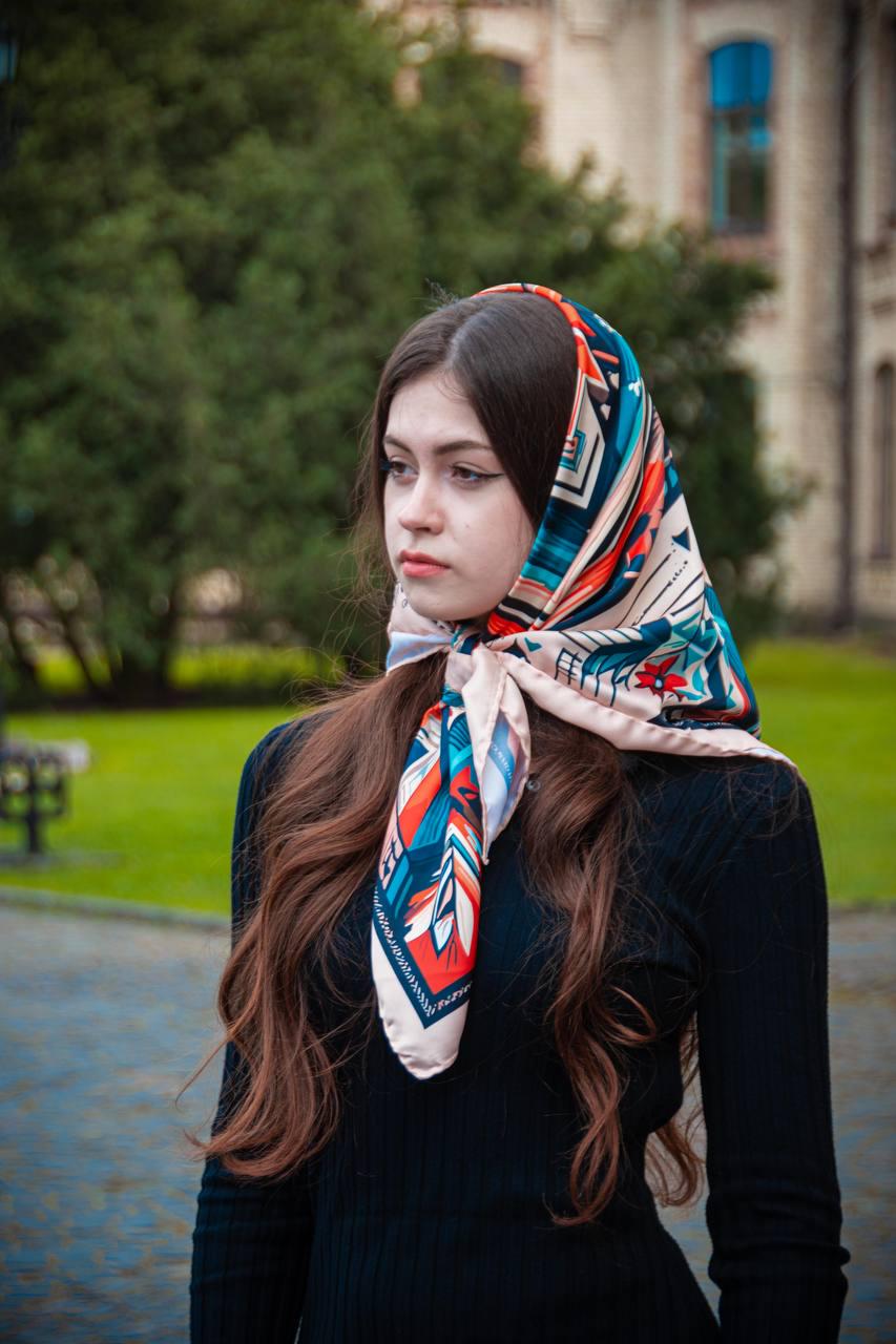 Платок My Scarf Косовые мотивы 90x90 см (27206817)