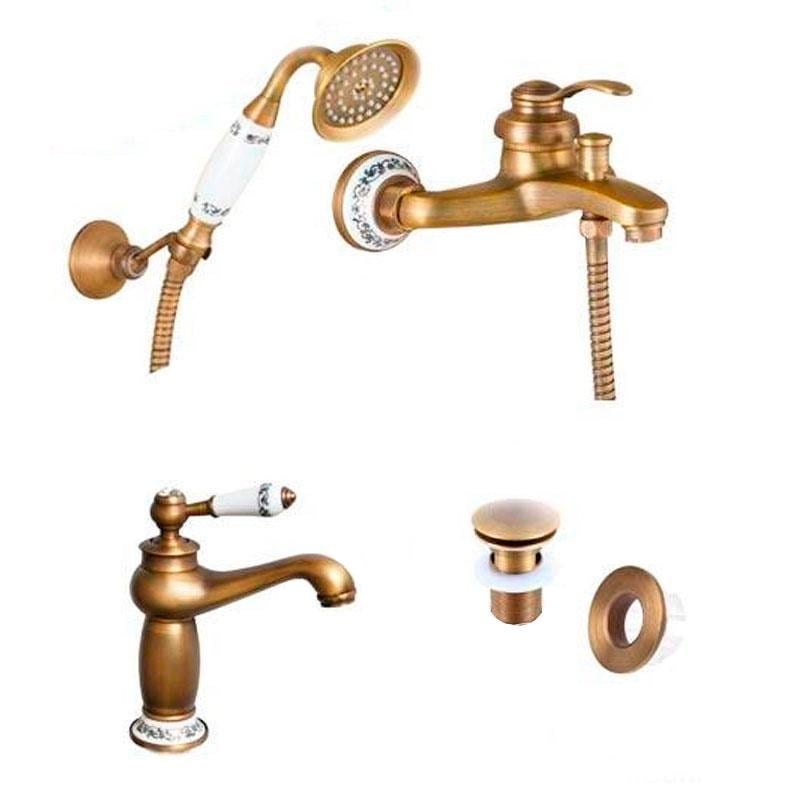 Набор смеситель для ванны Art Design Deco Бронзовый (Set B23 +0169)