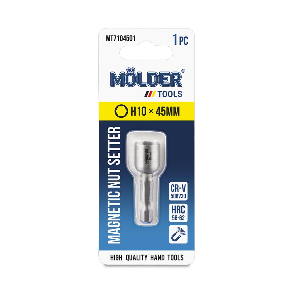 Бита магнитная магнитная Molder для кровельных шурупов 1 шт. H10x45 мм - фото 3 Бита магнитная магнитная Molder для кровельных шурупов 1 шт. H10x45 мм - фото 3