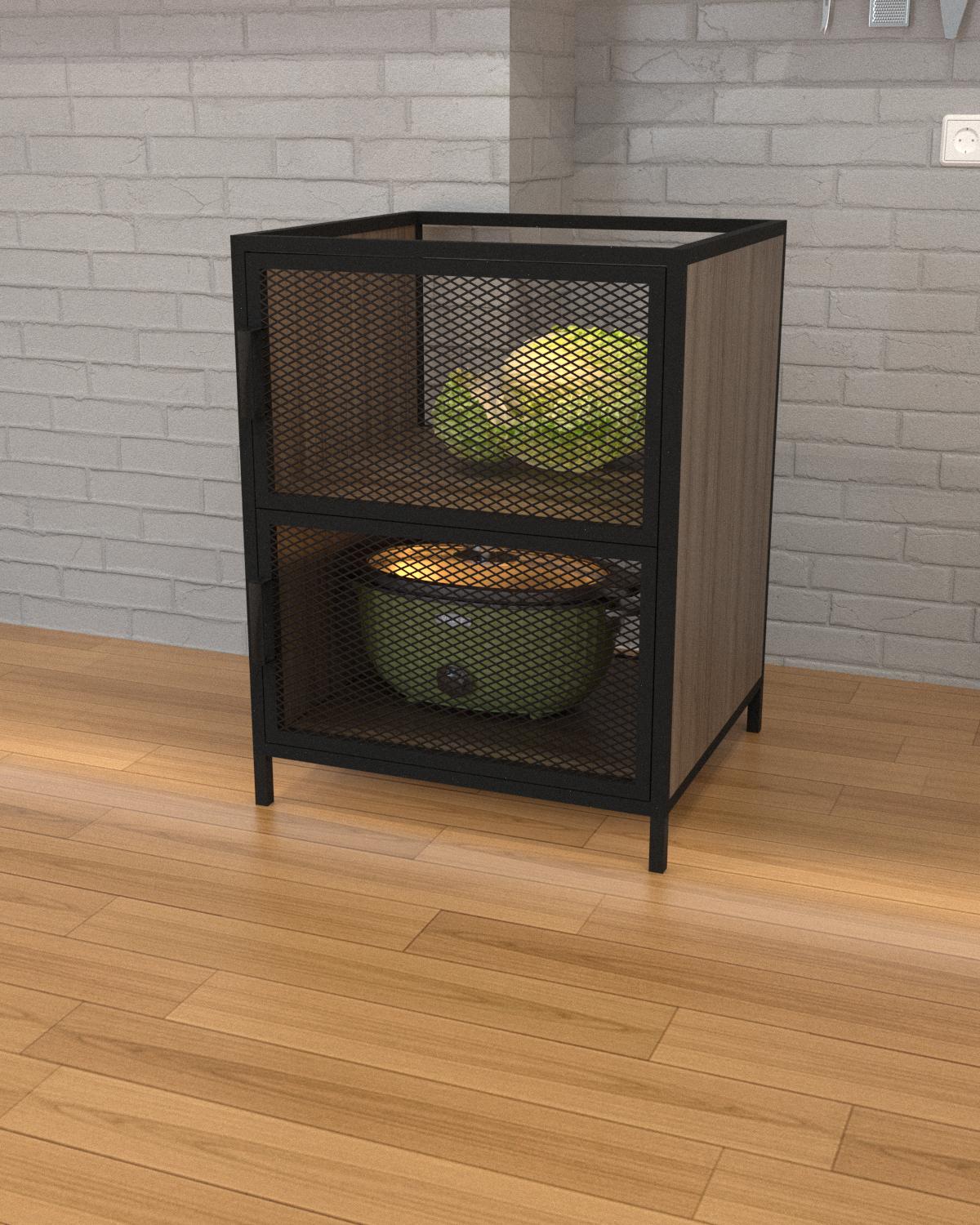 Тумба кухонная EcoLoft Лурия DSP-1327-4 в стиле лофт Монтеверде (31922887)