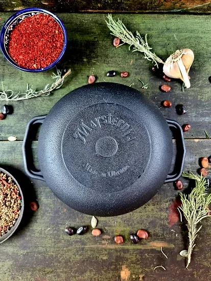 Кастрюля со стеклянной крышкой чугунная 6 л (2375012829) - фото 7