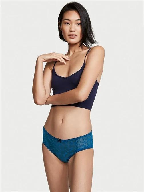 Трусики Victoria's Secret Mesh Velvet Hiphugger Panty XL Изумрудный (26325608)